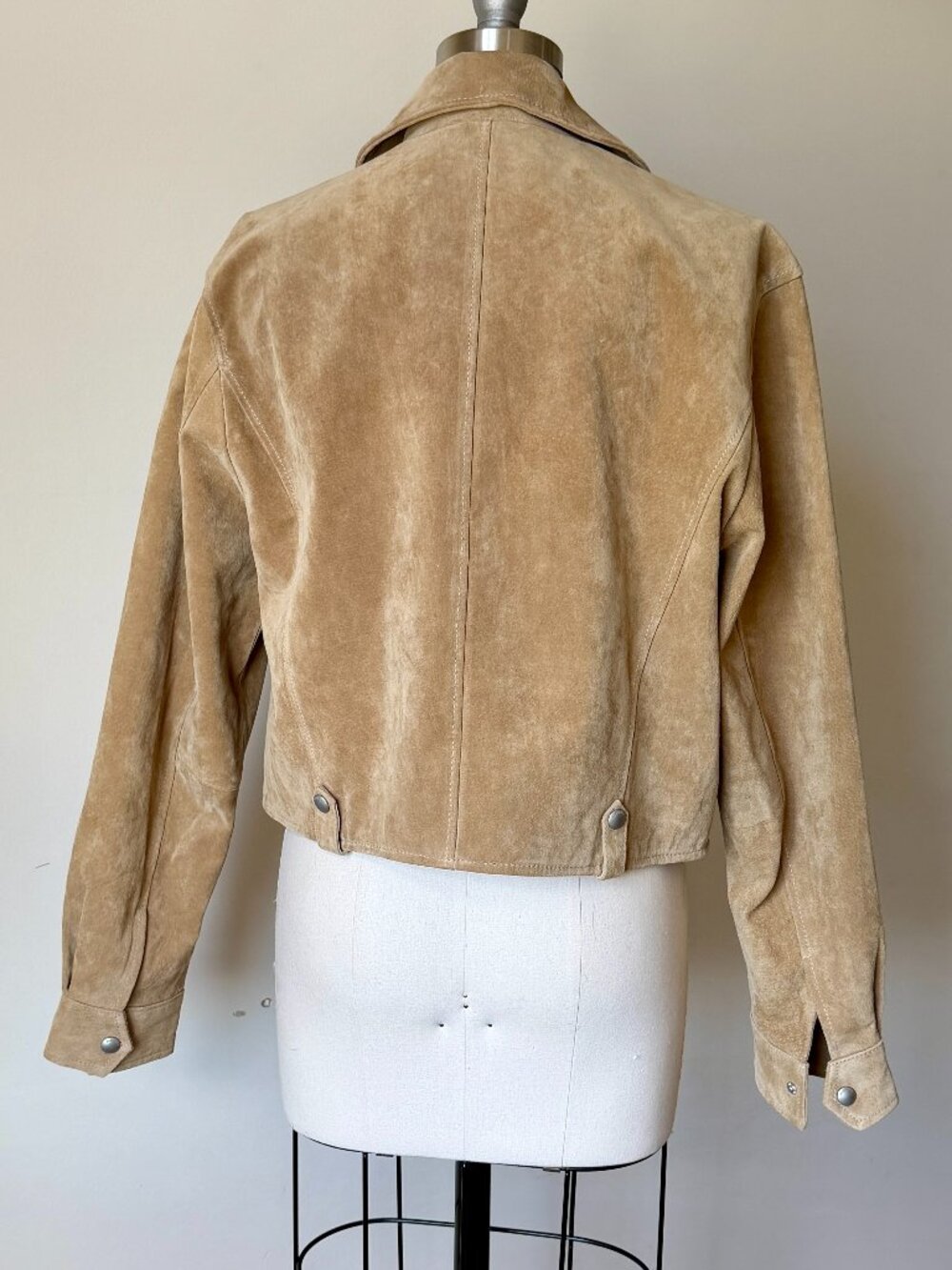 Blank NYC Suede Moto Jacket | Tan Nude Leather Bomber | Size Large | NWT - Picture 3 of 7